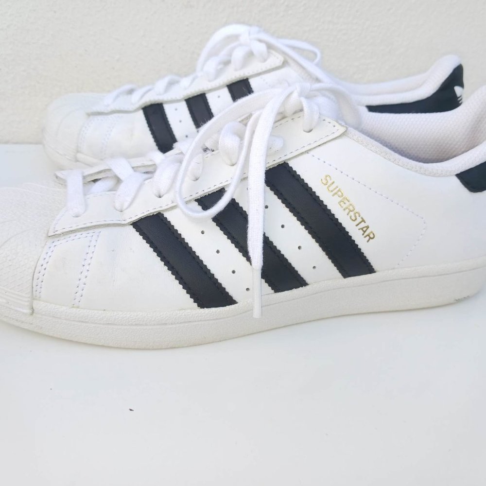 Adidas Men's Size 8.5 White Black Sneakers Shoes - Picture 7 of 13